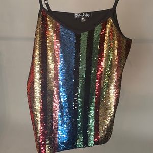 Vintage Sequin Top with straps M